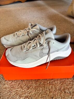 Nike Neutral Grey Mesh Running Sneakers